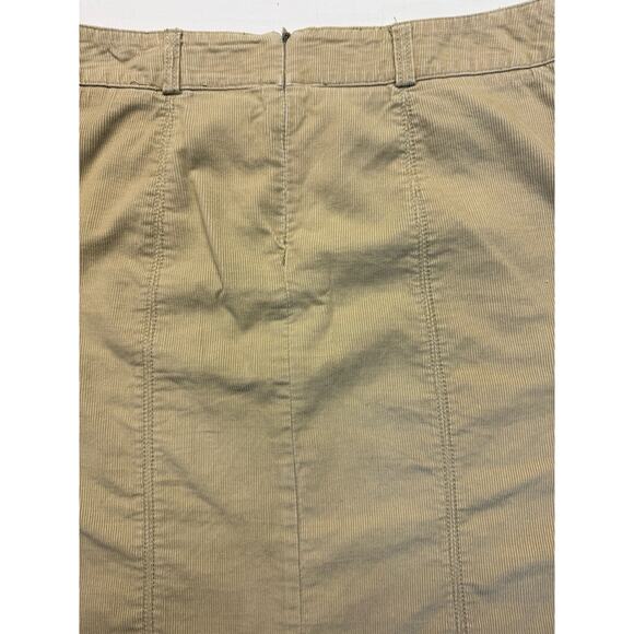 Eddie Bauer Academia 100% Cotton Corduroy Front Pockets Skirt Women 10 Tan Gold - Picture 3 of 9